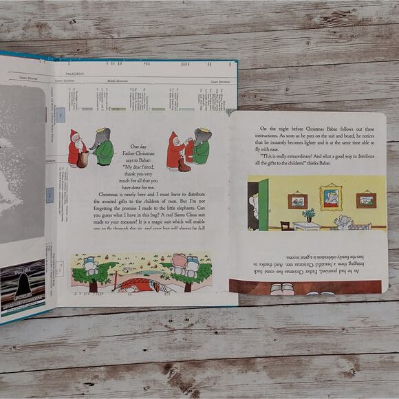 Babar and Father Christmas Altered Book Journal, Recycled Diary - Picture 9 of 16